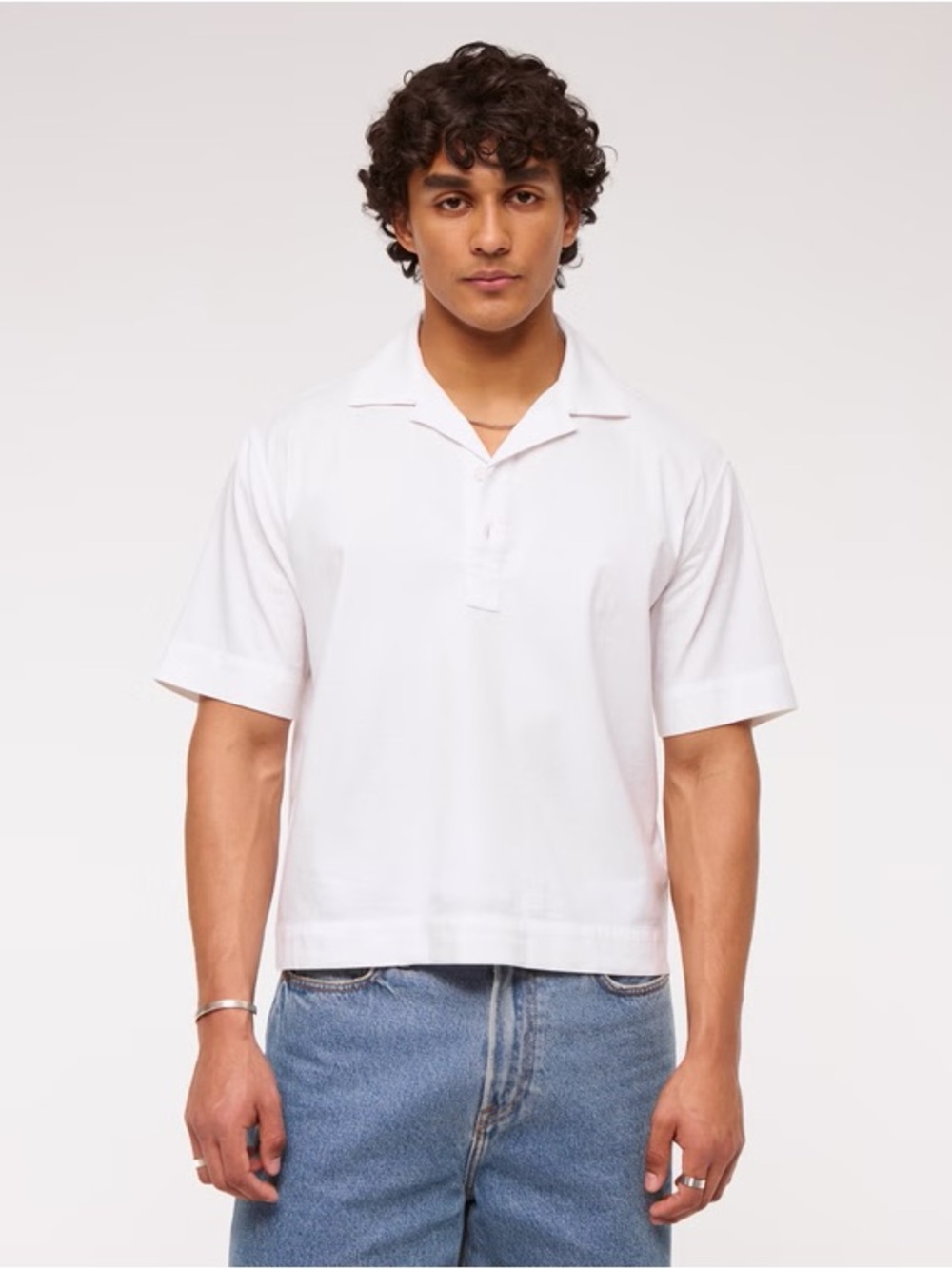 Abercrombie and Fitch White Summer Linen-Blend Popover Shirt Size XL